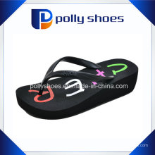 Sandalias de playa de cuña con plataforma Flip Flop con tanga negra 9 Nuevo